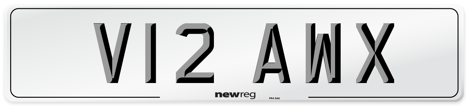 V12 AWX Number Plate from New Reg